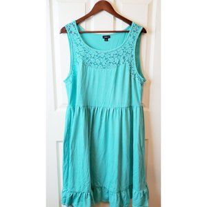 Torrid Teal Lace Inset Sundress